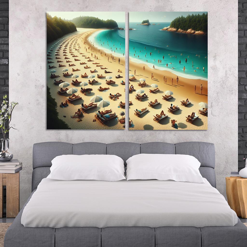 Oasis Beach Peaceful Sunbathing Retreat Art Trends