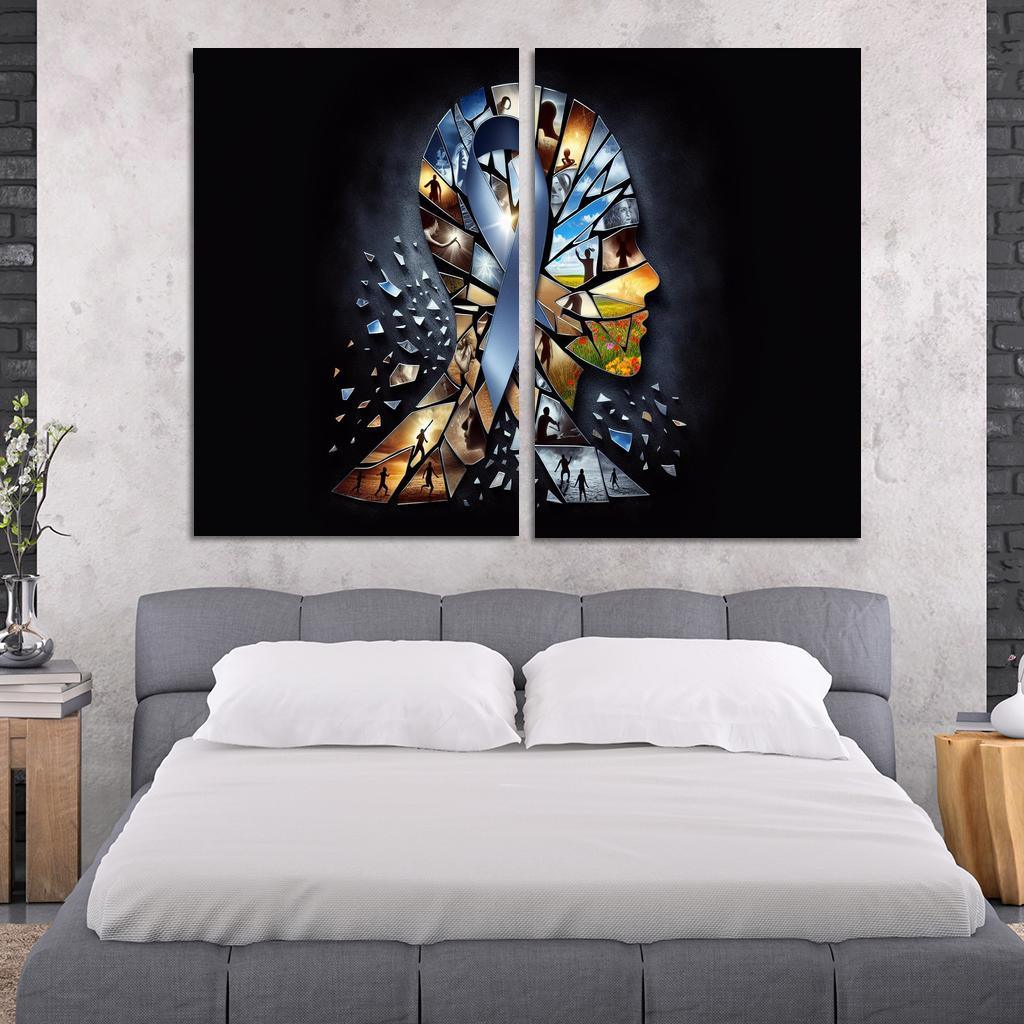 Shattered Silence Advocating for Survivors of Violence 2 Piece HD Canvas Wall Art-Original Frame