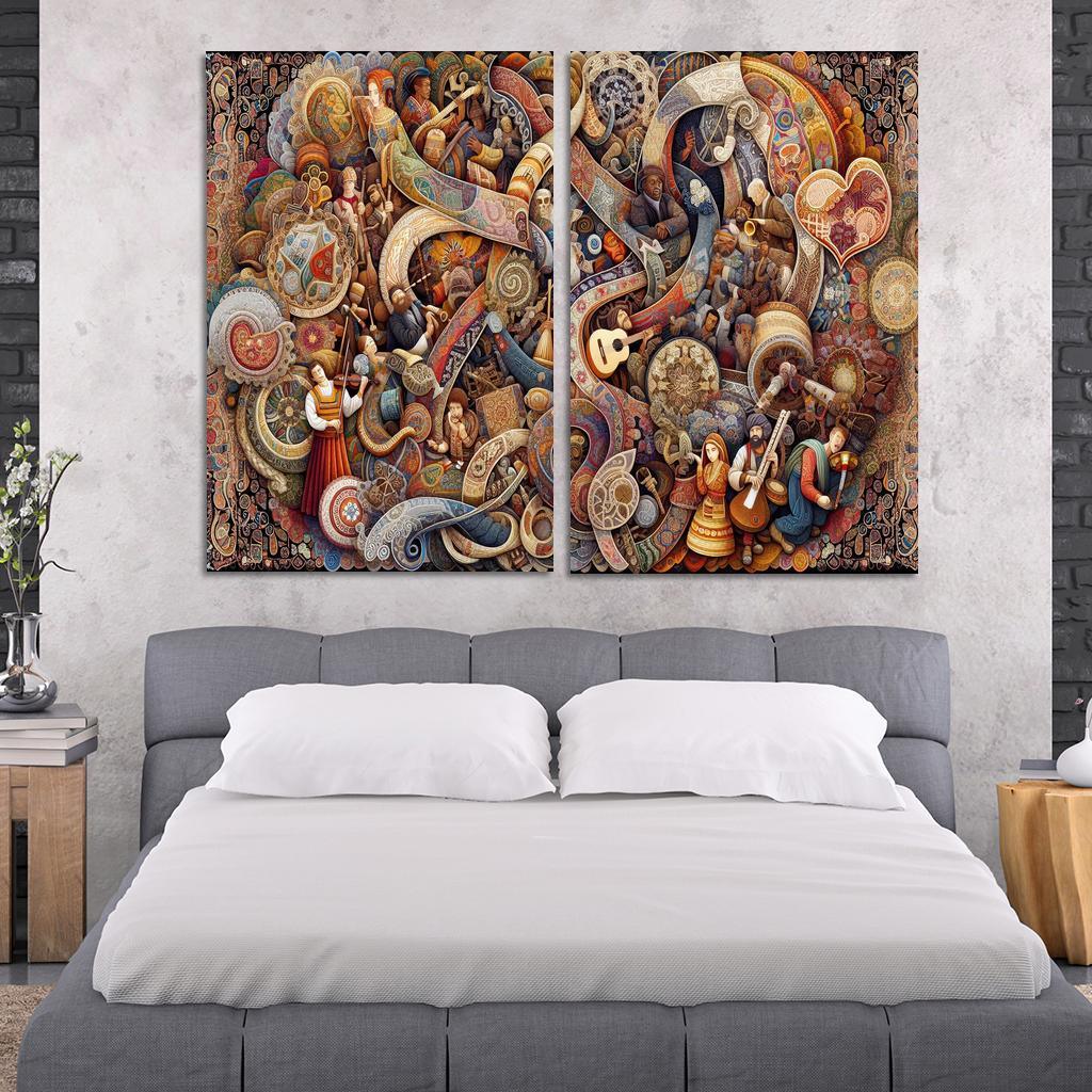 Threads Of Heritage Celebrating Cultural Diversity Multi-panel Paintings