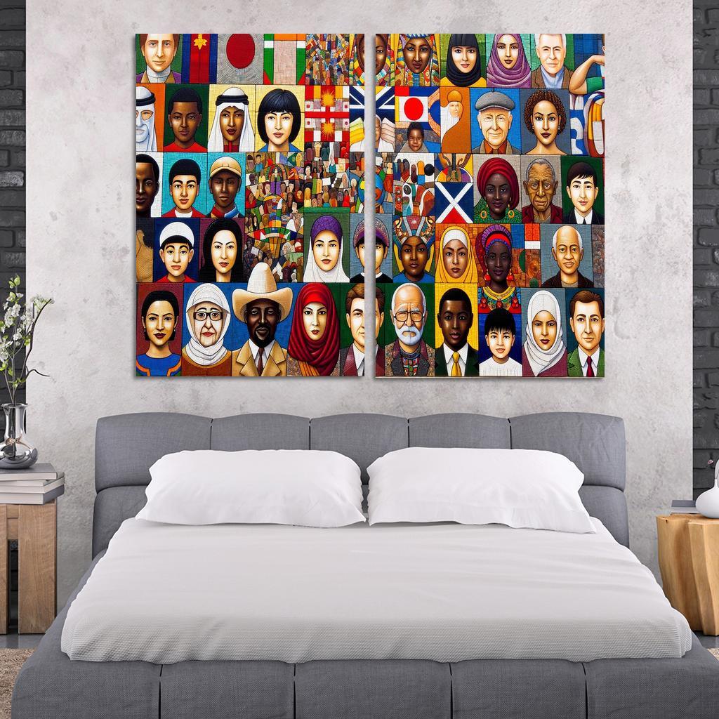 The Colors Of Diversity Celebrating Multiculturalism Custom Paintings Frame