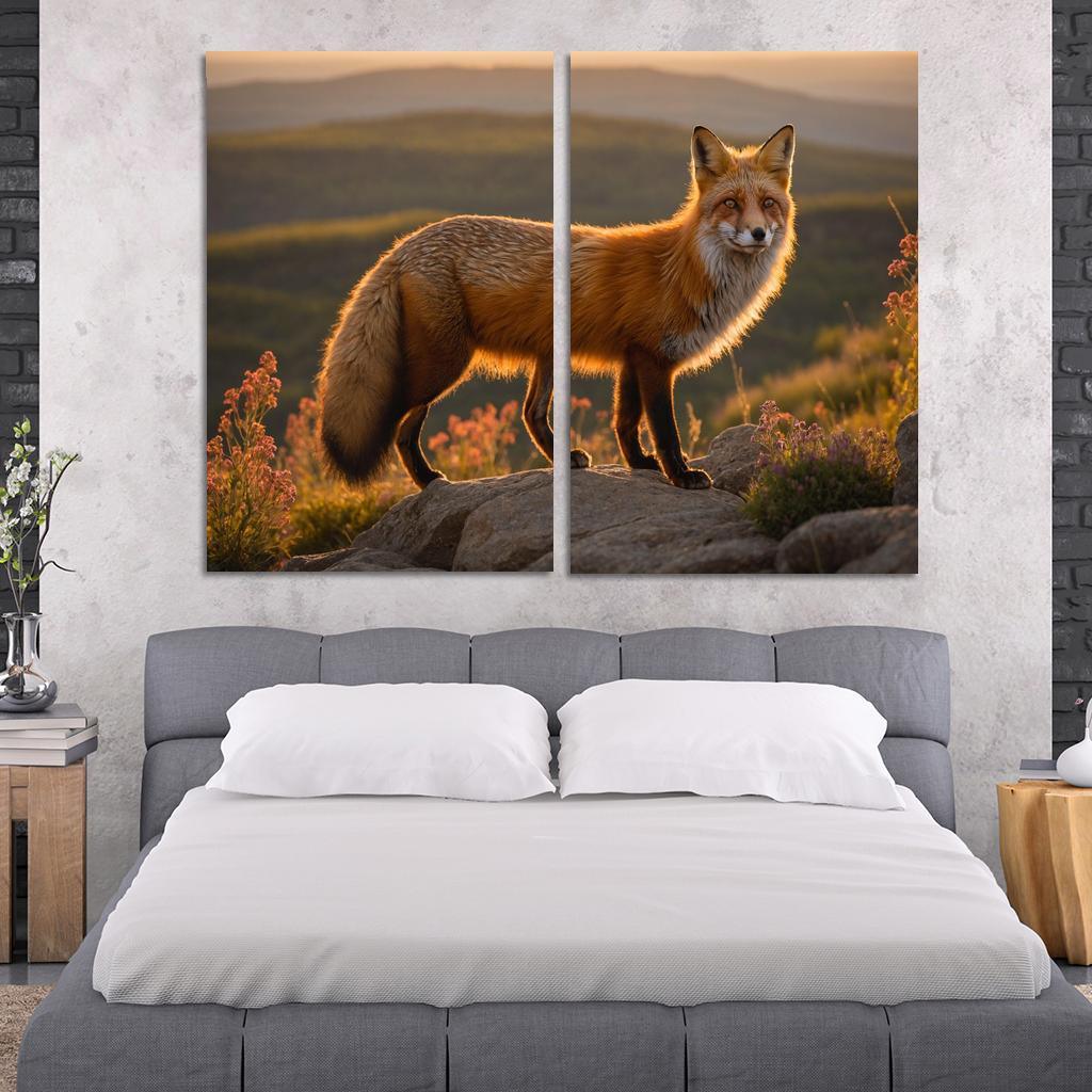 The Elegant Red Fox Cunning Wanderer Of The Woods Modern Paintings Frame