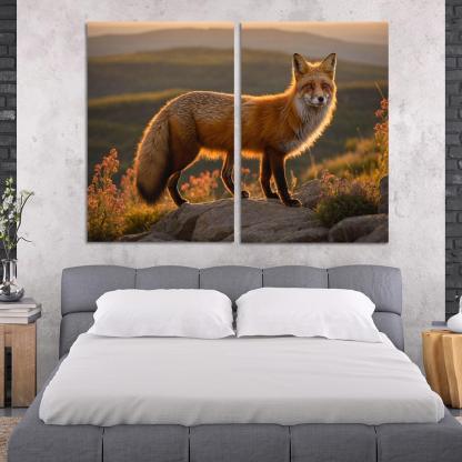 The Elegant Red Fox Cunning Wanderer Of The Woods Modern Paintings Frame