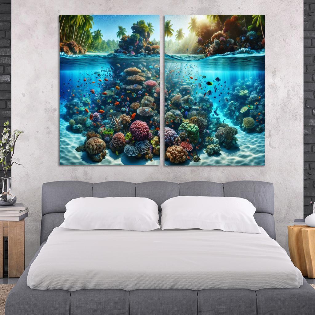 Coral Reef Escape An Underwater Wonderland Canvas Paintings Frame