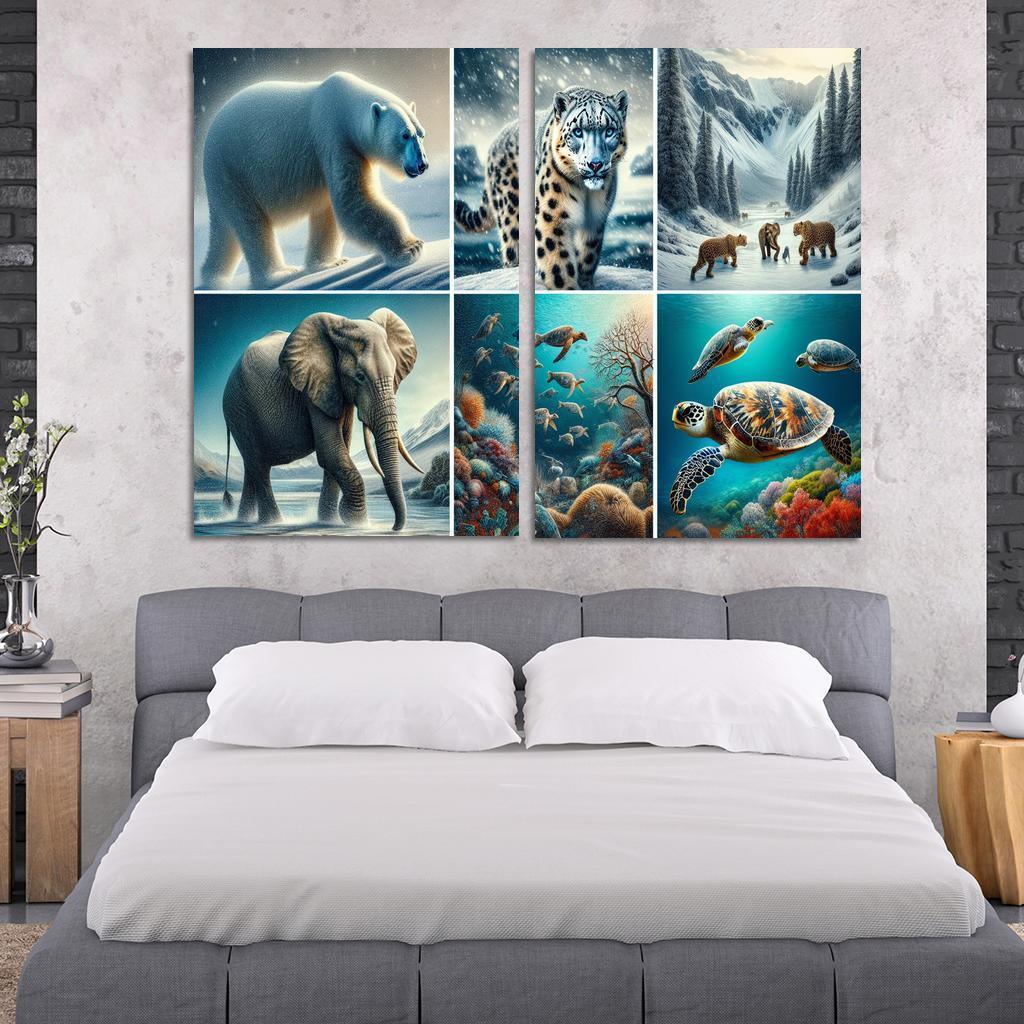 Silent Stories The Plight Of Endangered Species Multi-panel Paintings