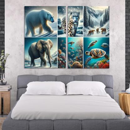 Silent Stories The Plight Of Endangered Species Multi-panel Paintings