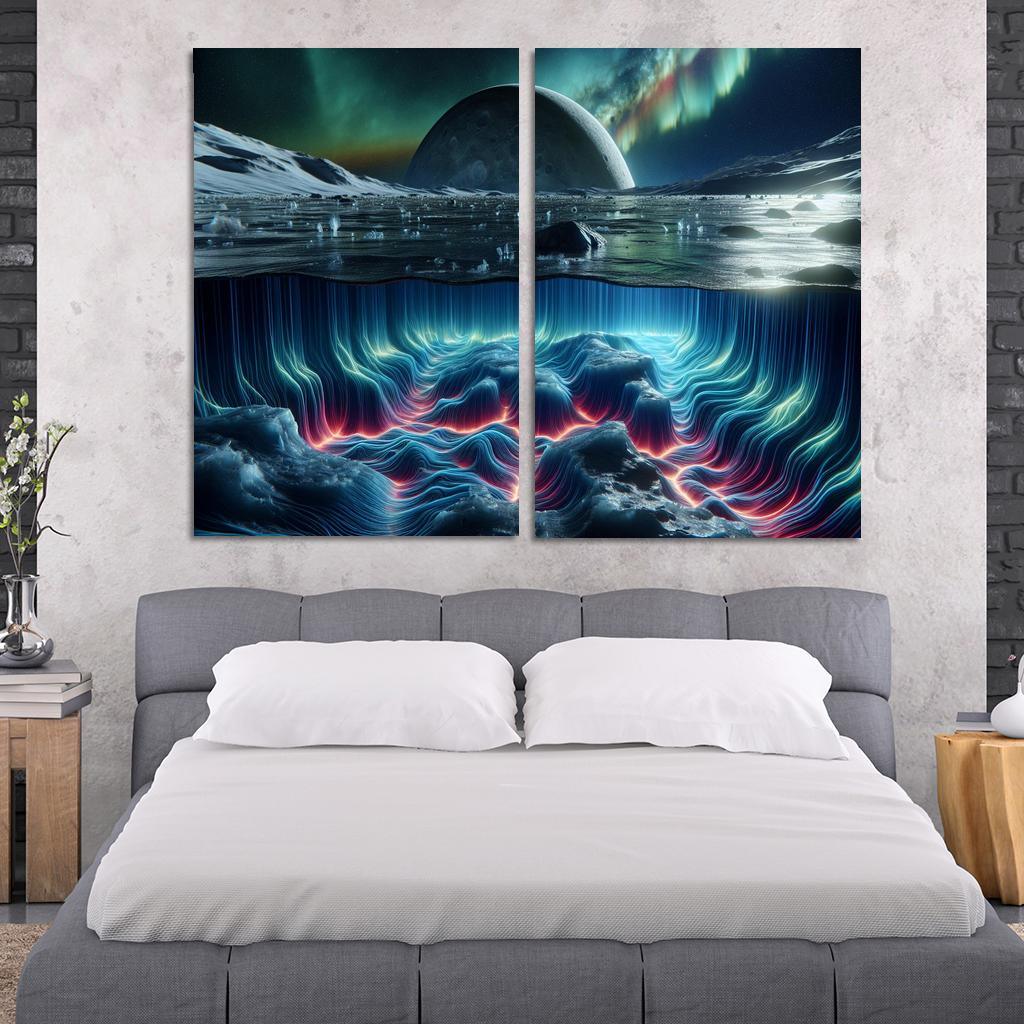 Exploring The Moon's Hidden Ocean Abstract Paintings Frame