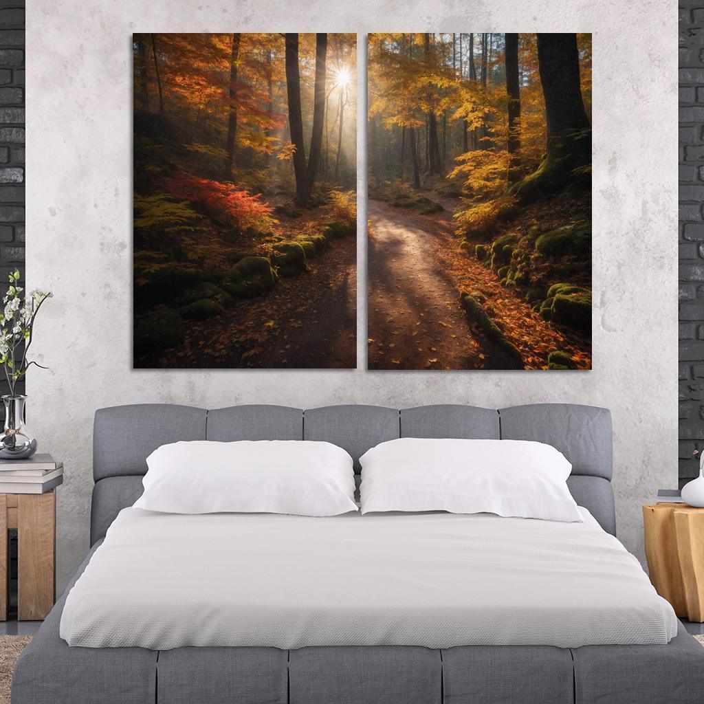 The Exquisite Allure Of Autumn Forest Trails Oil Paintings Frame