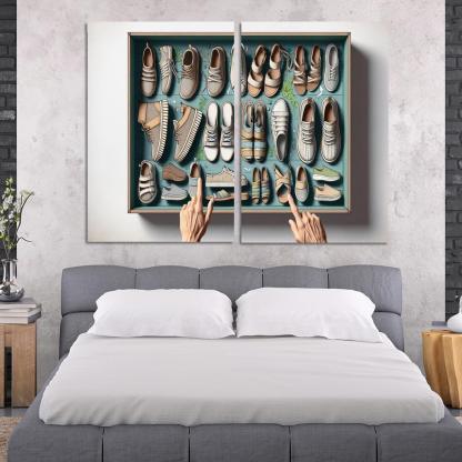 Sustainable Footwear Eco-Conscious Styles 2 Piece HD Canvas Wall Art-Original Frame
