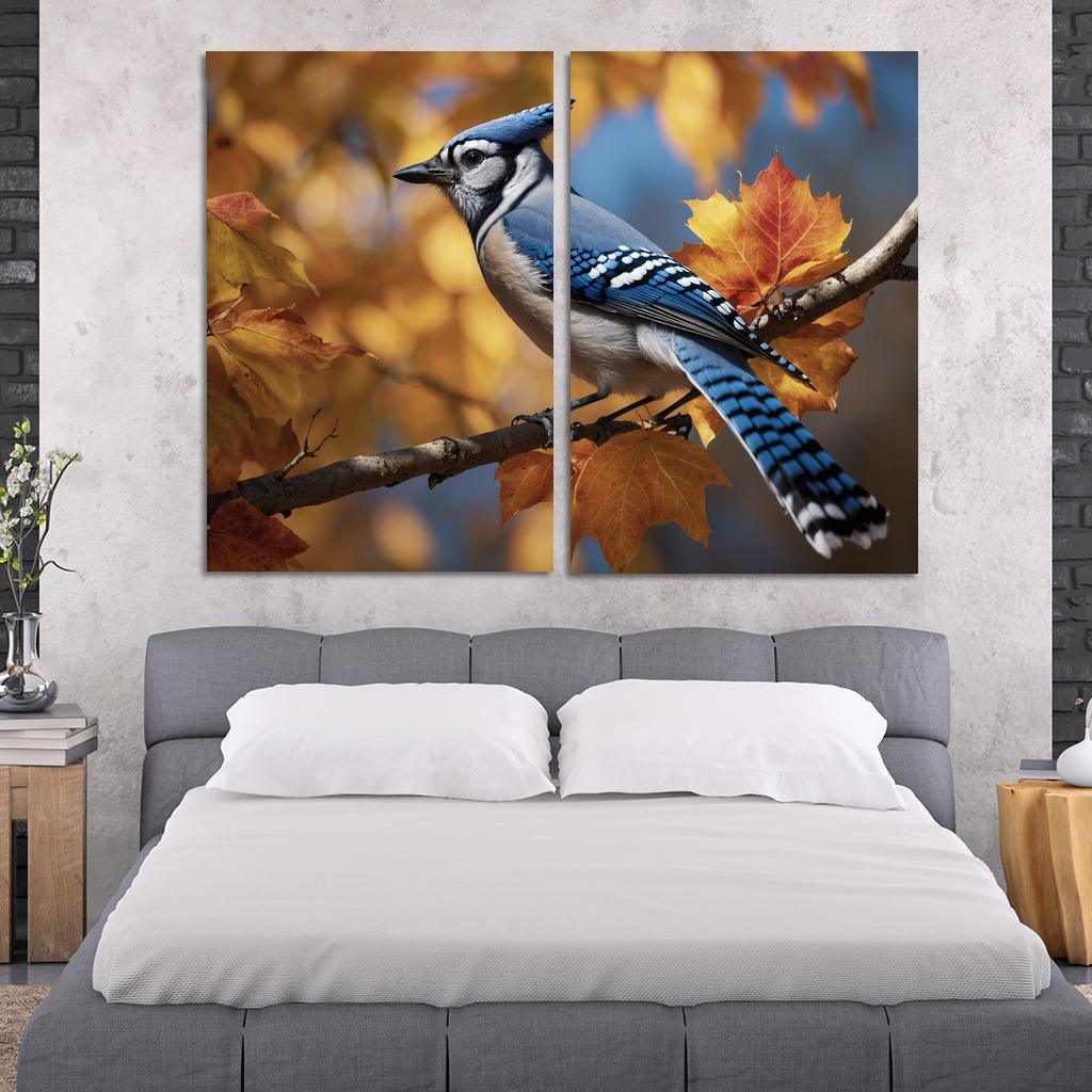 The Vibrant Blue Jay A Feathered Performer Framed Paintings