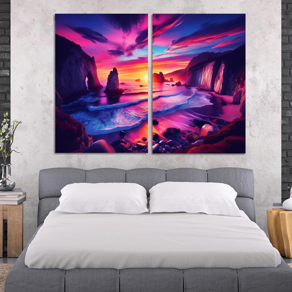 Crescent Bay Sunset Retreat Abstract Paintings Frame