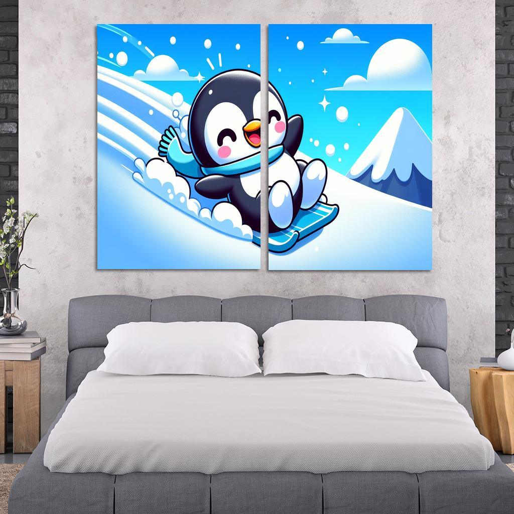 Adventurous Penguin Modern Paintings Frame