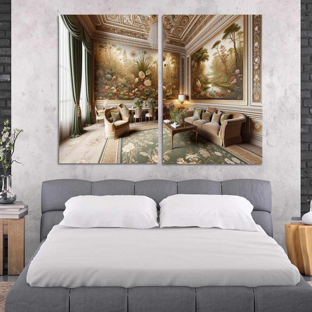 Vintage-Style Framed Botanical Prints 2 Piece HD Canvas Wall Art-Original Frame