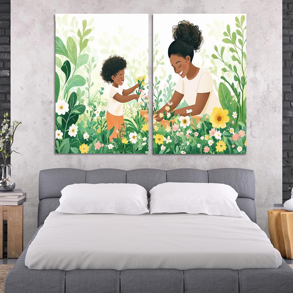 The Blossoming Path A Mothers Nurturing Journey Canvas Paintings Frame