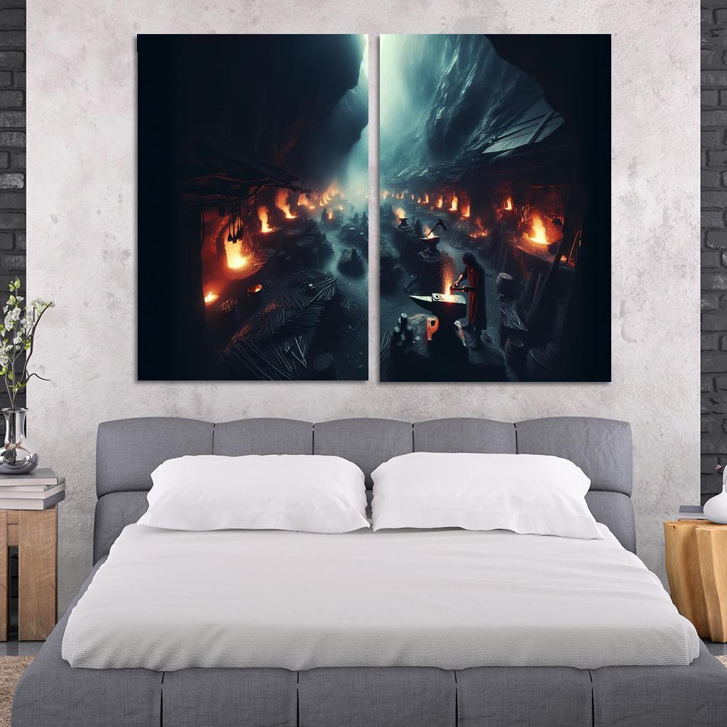 The Shadow Forge 2 Piece HD Canvas Wall Art-Original Frame