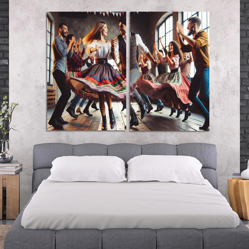 Polka The Dance Of Joy And Tradition Modern Paintings Frame
