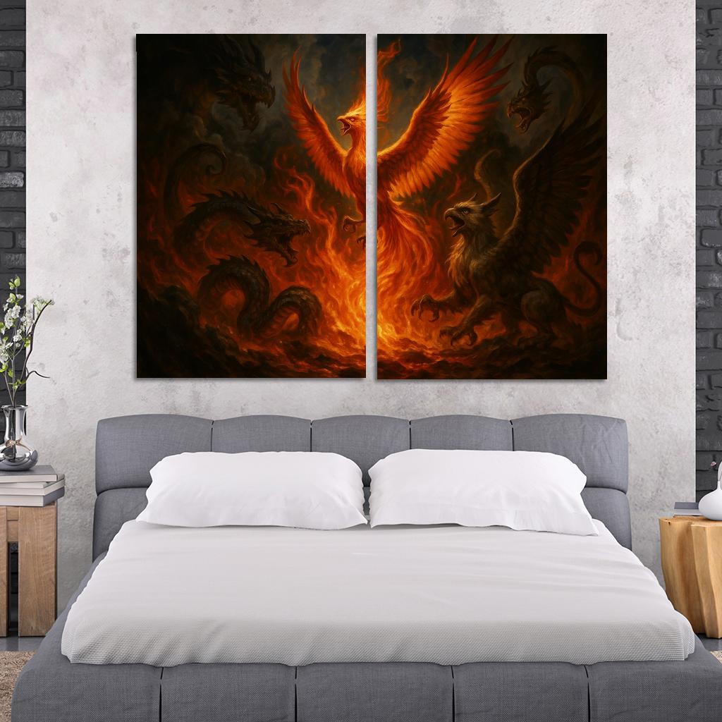 Mythical Beasts - Legendary Creatures Framed Paintings
