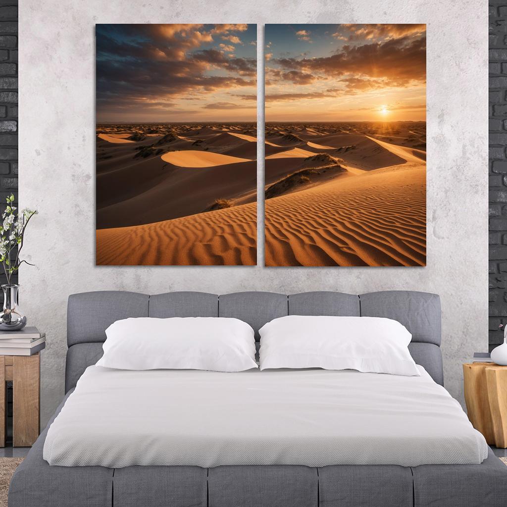 The Radiant Dunes Of Amber Sands Modern Paintings Frame