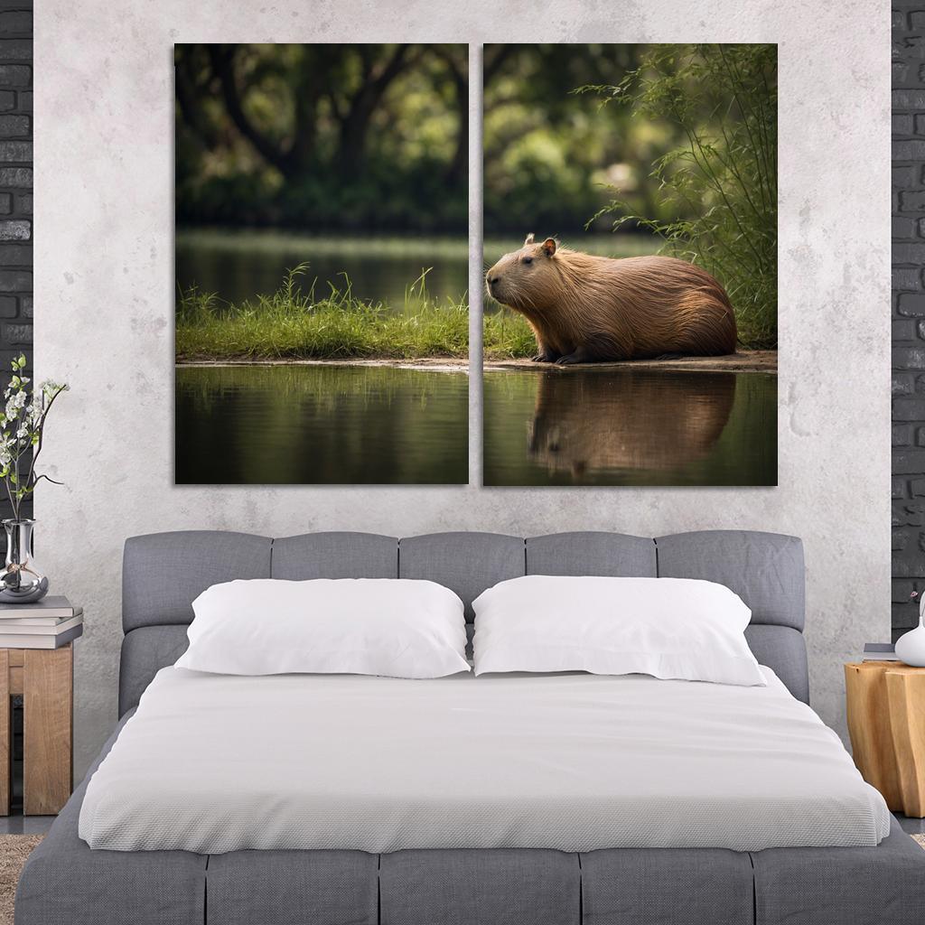 The Charismatic Capybara World's Largest Rodent Canvas Paintings Frame