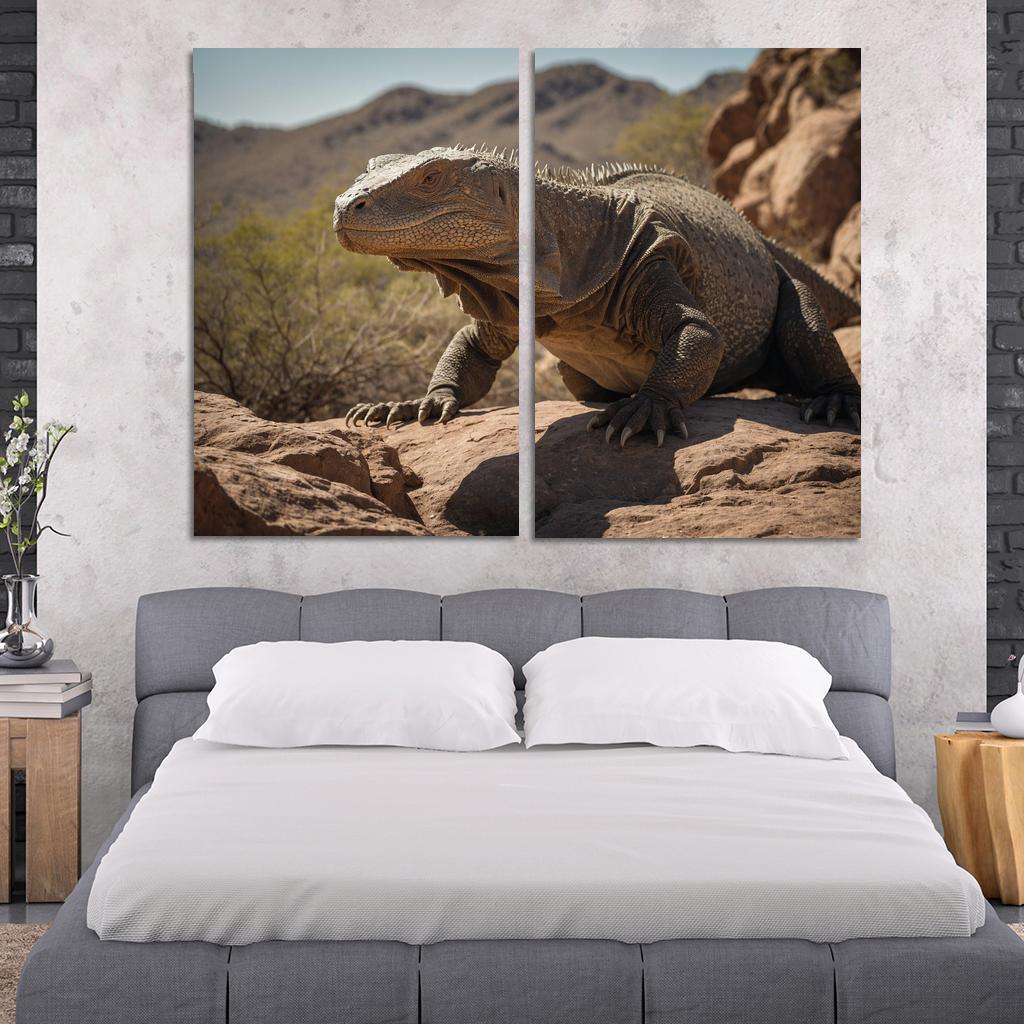 The Powerful Komodo Dragon Apex Predator Of The Islands Modern Paintings Frame