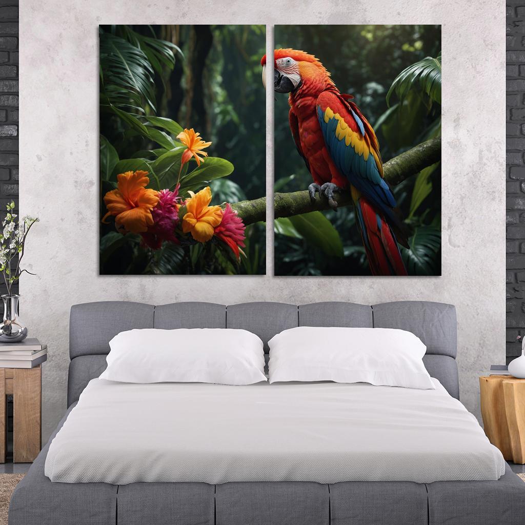 The Vibrant Scarlet Macaw Jewel Of The Rainforest Framed Paintings