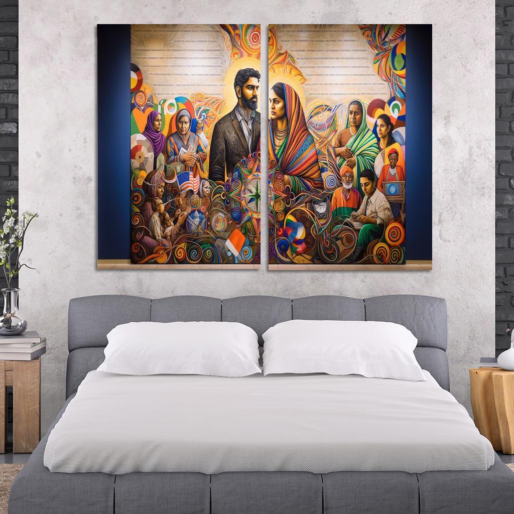 Breaking Boundaries The Journey Of Immigration Multi-panel Paintings