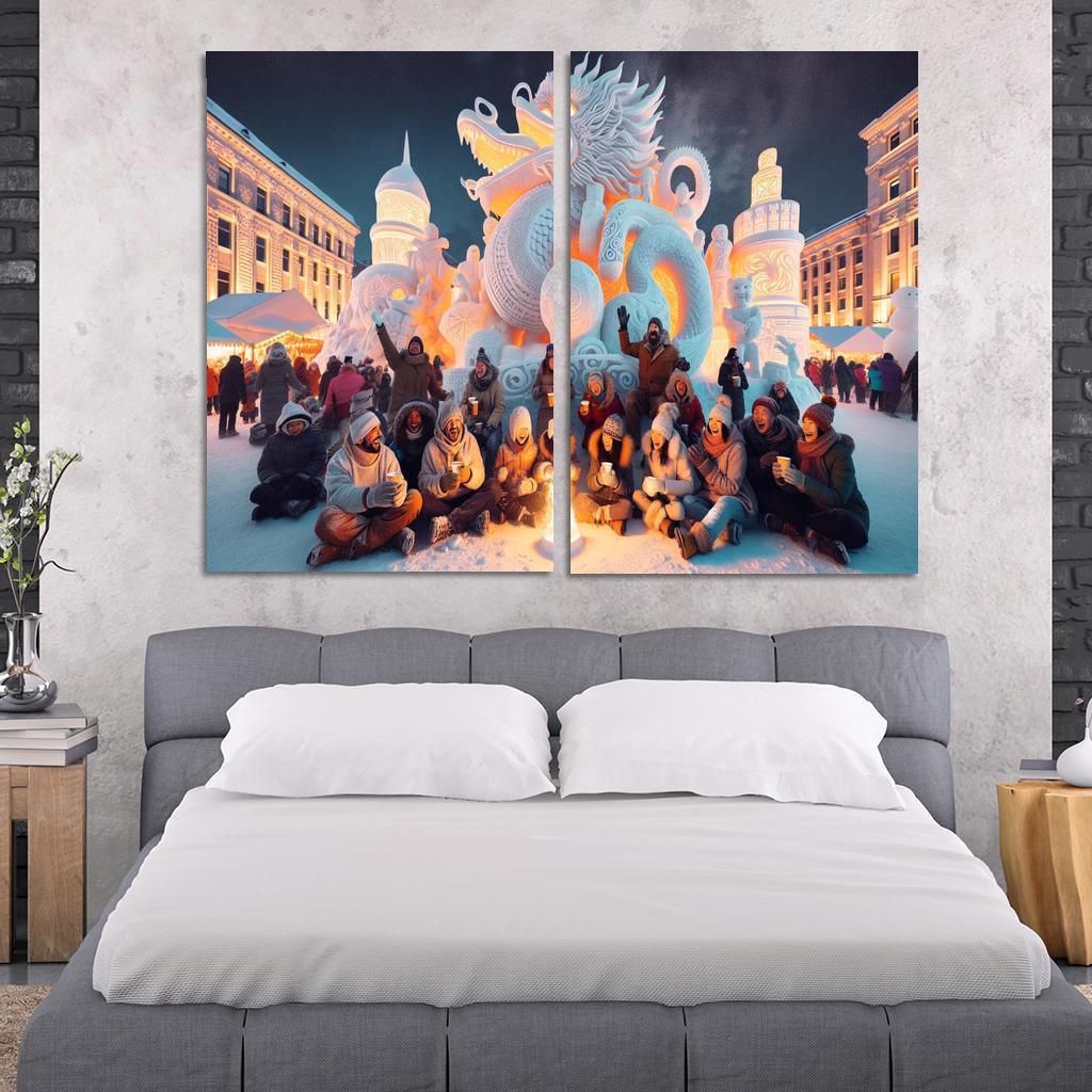 Sapporo Snow Festival Canvas Paintings Frame