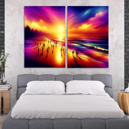 Shimmering Sands Sunset Beachwalks Abstract Paintings Frame