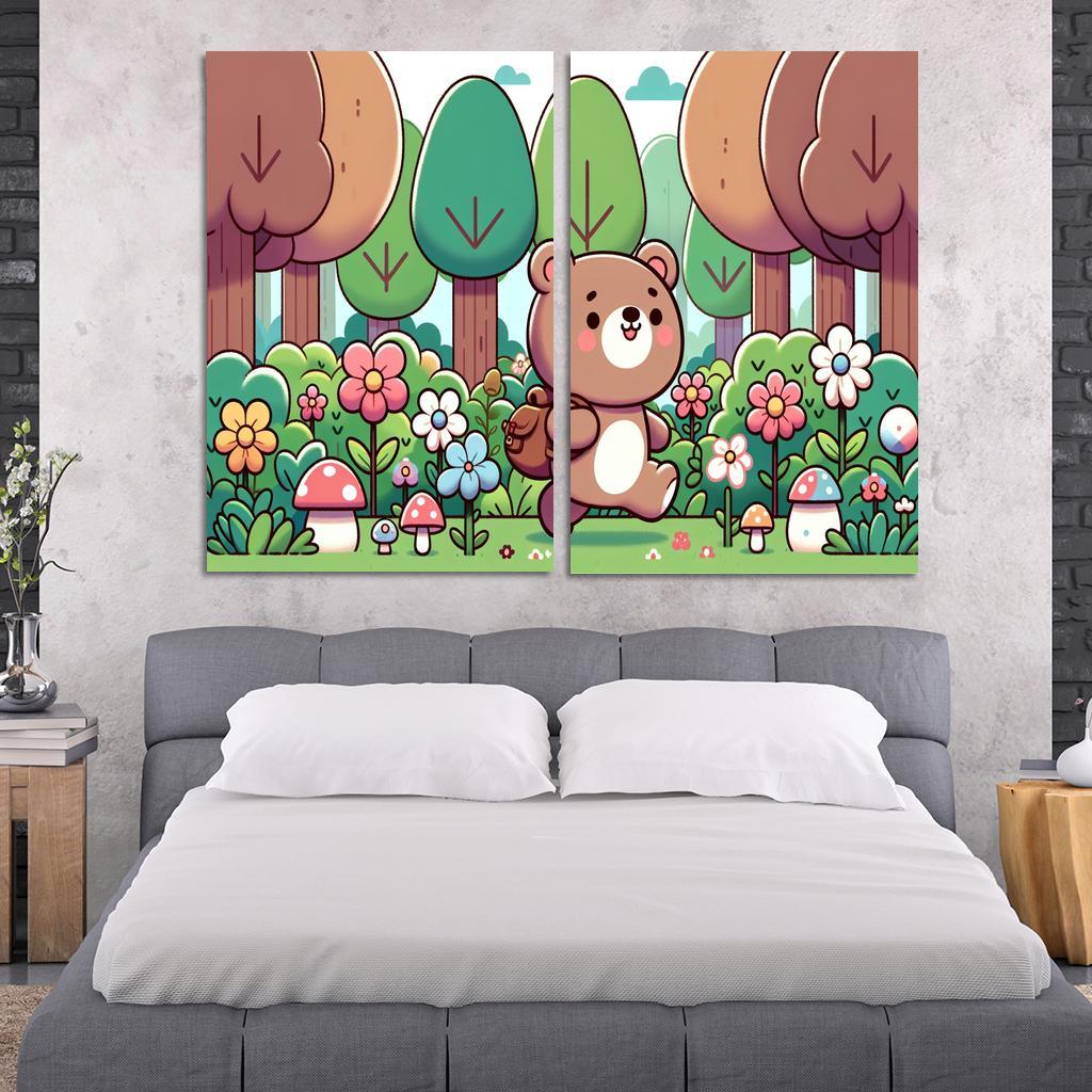 Brave Bear - Woodland Buddy Framed Paintings