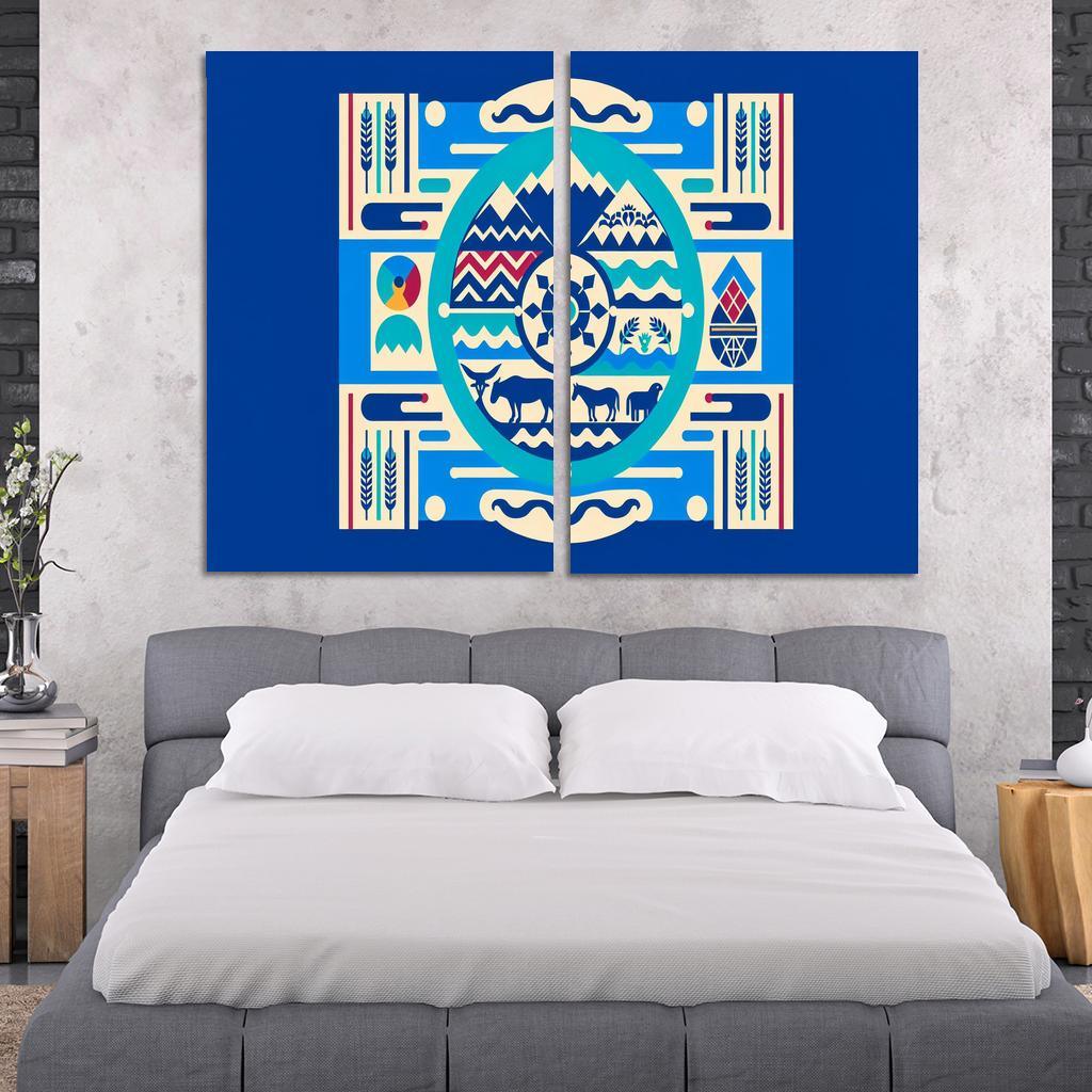 Cultural Resonance The Flag of the Navajo Nation 2 Piece HD Canvas Wall Art-Original Frame