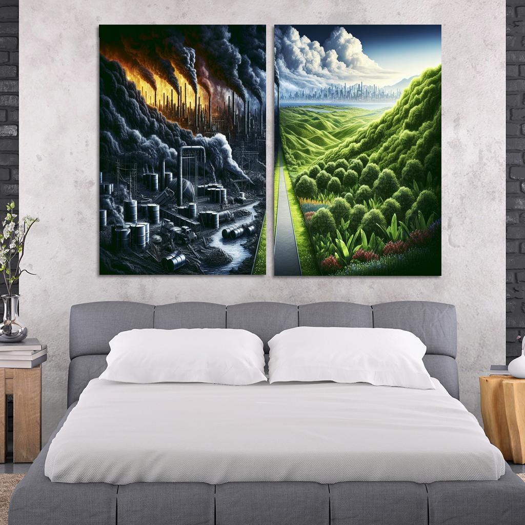 Fossil Fuels The Cost Of Convenience Multi-panel Paintings