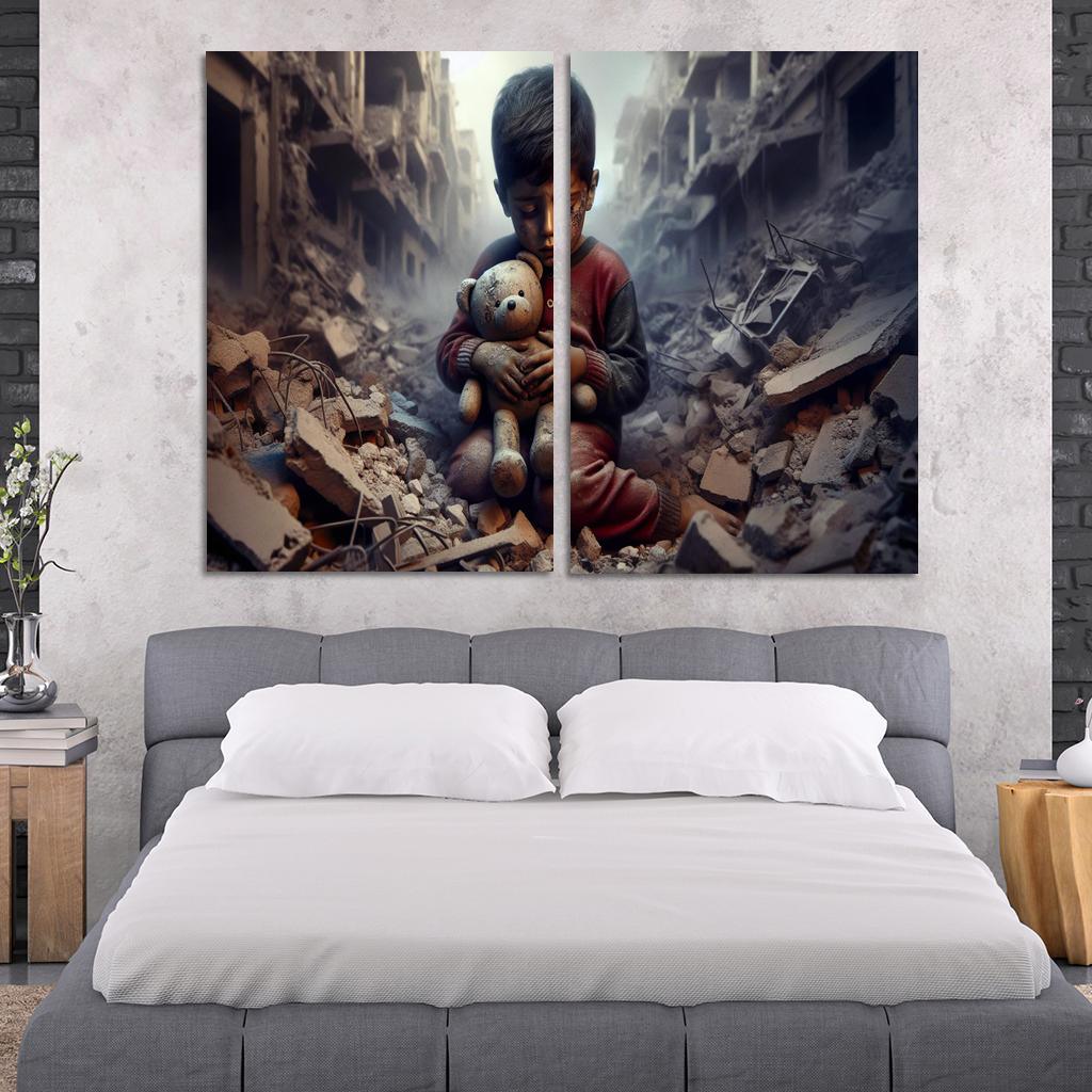 Echoes Of War The Impact On Innocent Lives Custom Paintings Frame