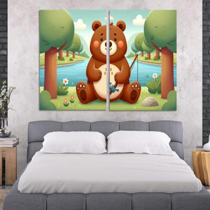 Bubbly Bear - Forest Adventures Framed Paintings