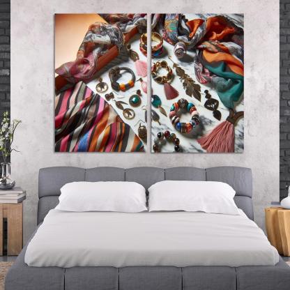 Artistic Accessories Statement Pieces 2 Piece HD Canvas Wall Art-Original Frame