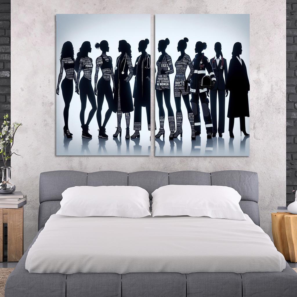 Voices of Change Empowering Women through Art 2 Piece HD Canvas Wall Art-Original Frame