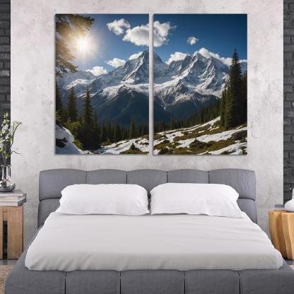The Grandeur Of Snow-capped Peaks Oil Paintings Frame
