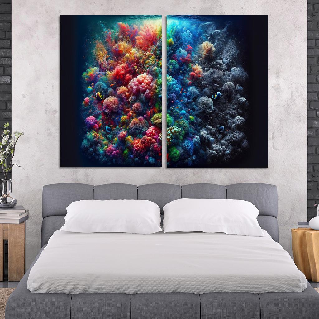 Beneath The Surface Ocean Conservation Awareness Multi-panel Paintings