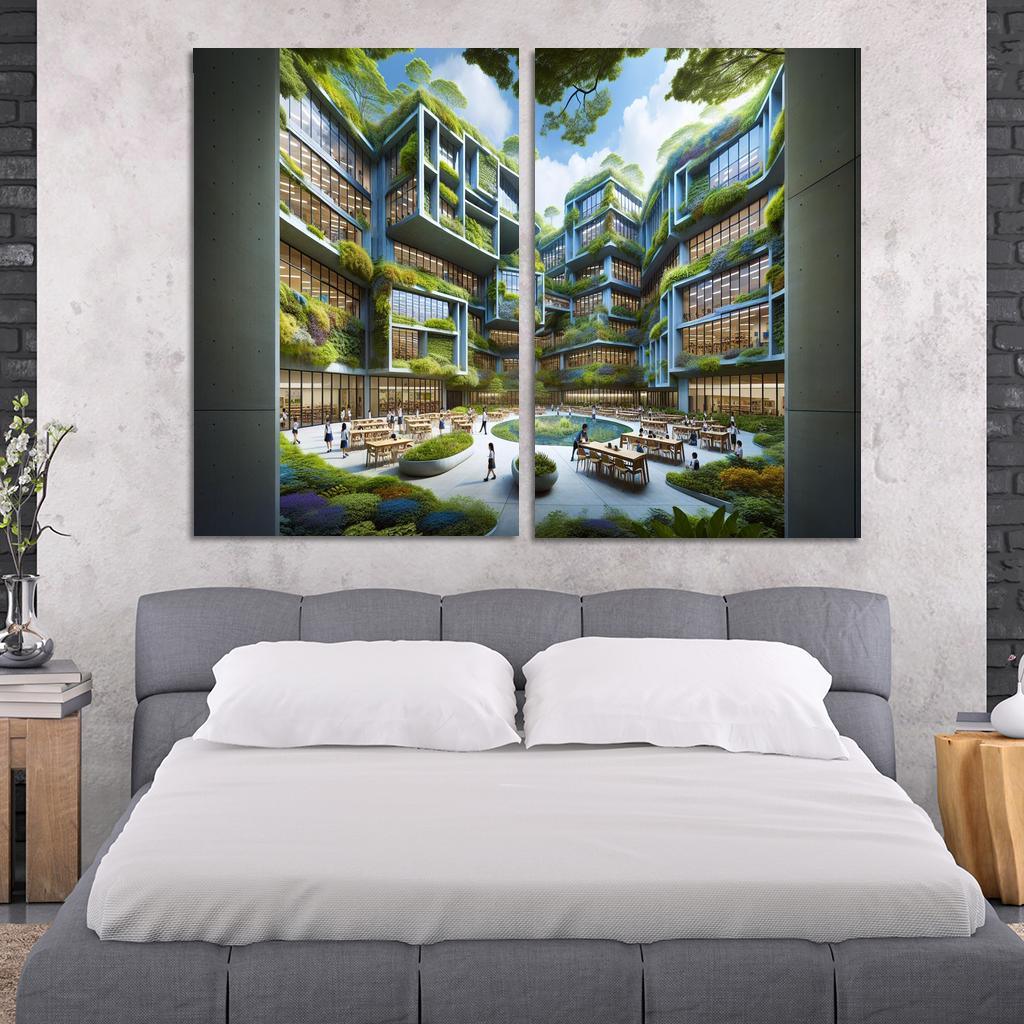 Nature-centric Education Buildings Custom Paintings Frame