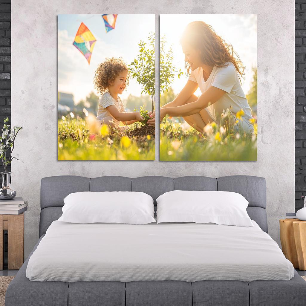 Chasing Dreams Together A Mother's Guidance Canvas Paintings Frame