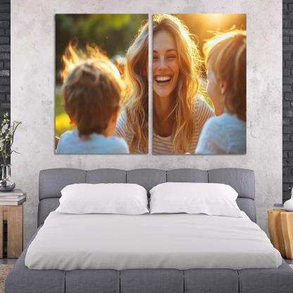 Radiant Smiles The Joy Of Motherhood Custom Paintings Frame