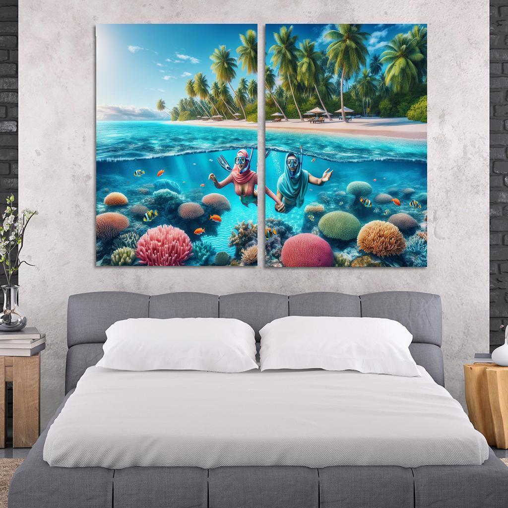 Coral Sands Sanctuary Modern Paintings Frame
