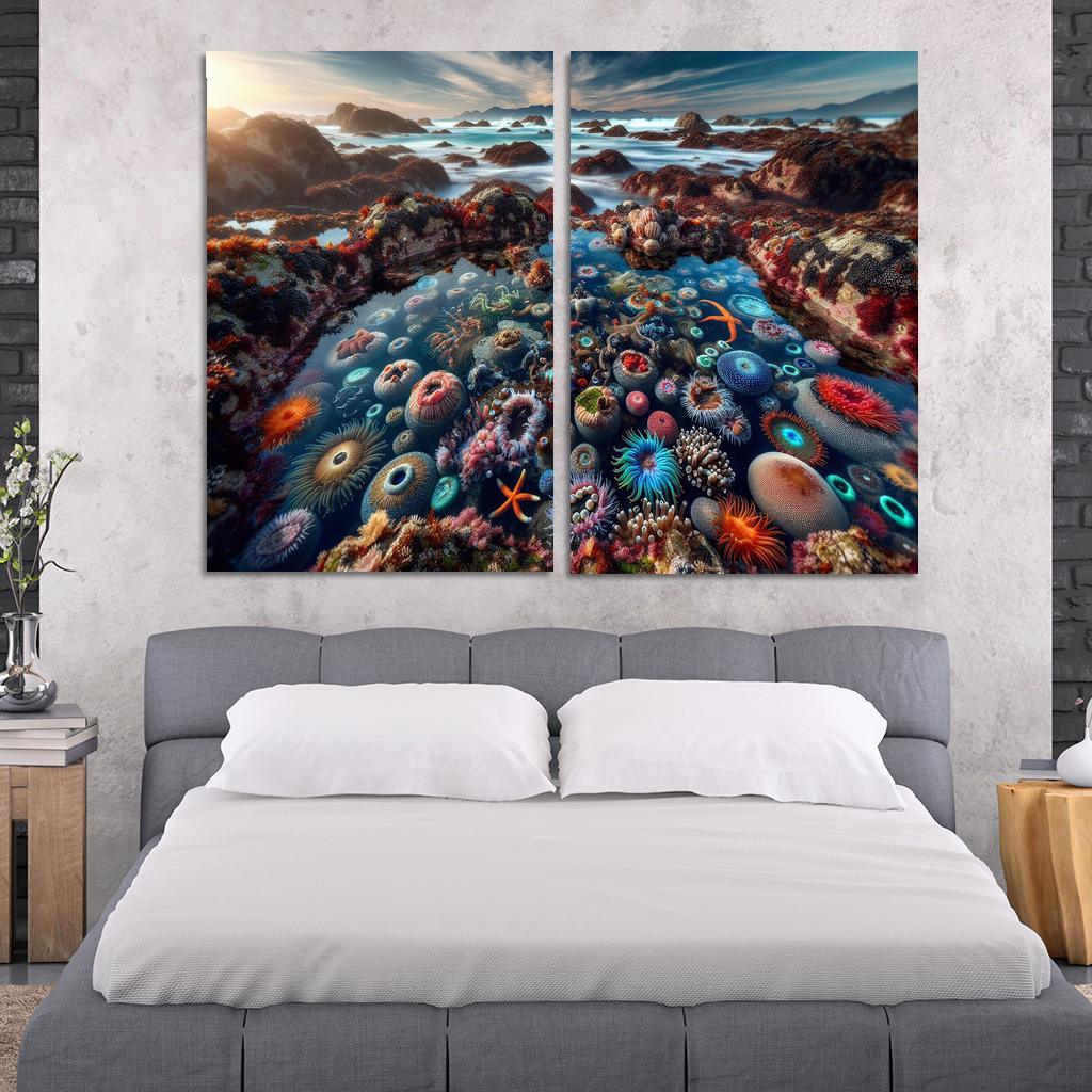 Tidal Pool Haven Nature's Aquatic Wonders Abstract Paintings Frame