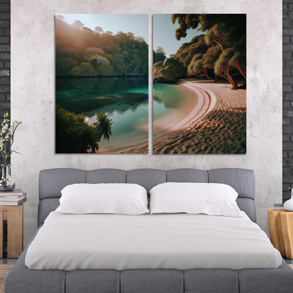 Lagoon Bliss Tranquil Waters For Reflection Abstract Paintings Frame