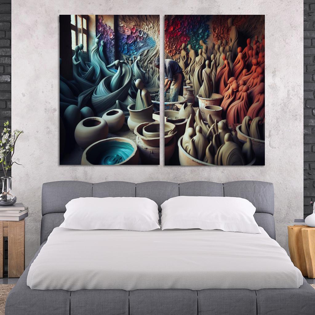 Sculpting Whispers of the Soul 2 Piece HD Canvas Wall Art-Original Frame