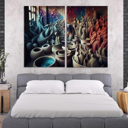 Sculpting Whispers of the Soul 2 Piece HD Canvas Wall Art-Original Frame