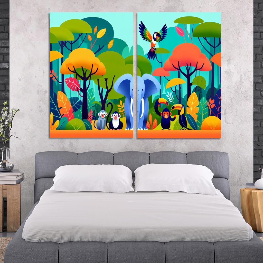 Joyful Jungle - Wild Adventures Framed Paintings