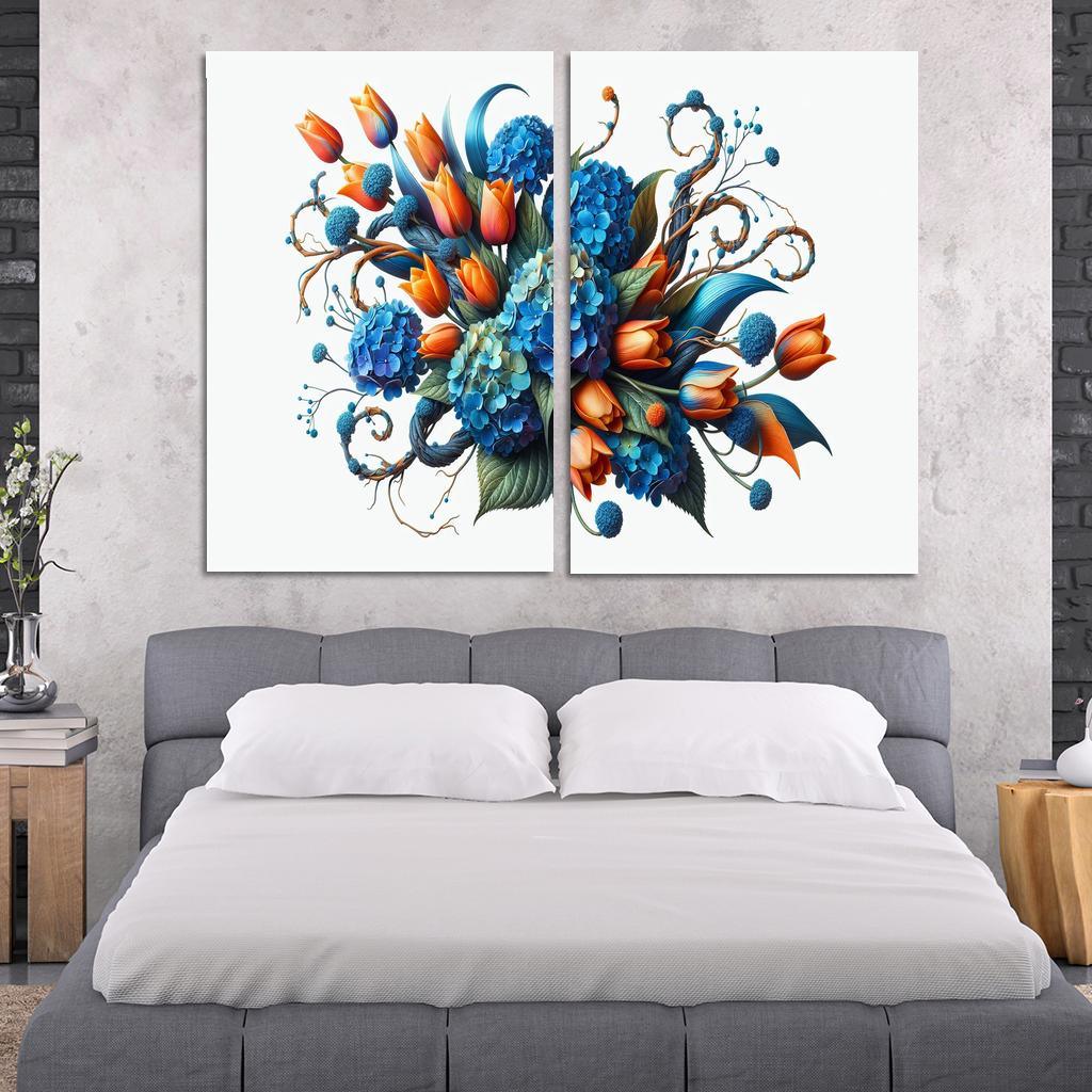 Sculpted Nature An Artistic Floral Installation 2 Piece HD Canvas Wall Art-Original Frame