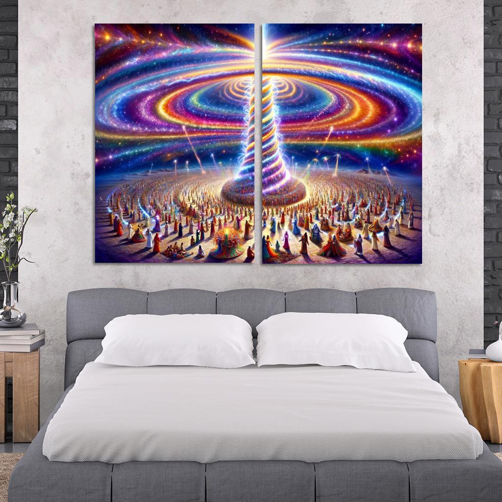 The Aetheric Spiral 2 Piece HD Canvas Wall Art-Original Frame