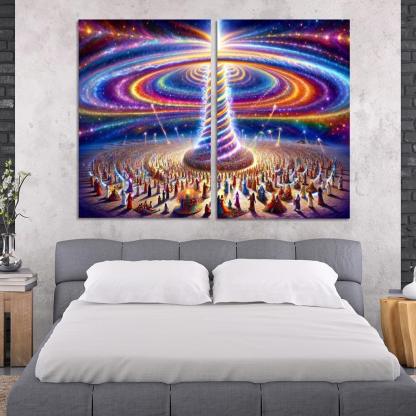 The Aetheric Spiral 2 Piece HD Canvas Wall Art-Original Frame