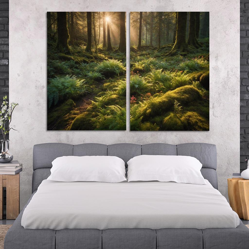 The Luminous Glades Of The Enchanted Forest Multi-panel Paintings