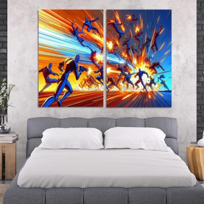 Dragon Ball Z Energy 2 Piece HD Canvas Wall Art-Original Frame